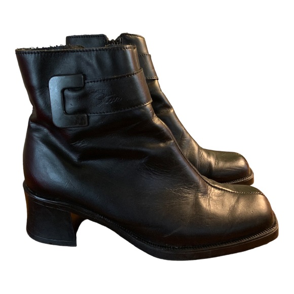 Polar Star women’s black leather boots shoes medium heels size : 8 - Picture 6 of 12